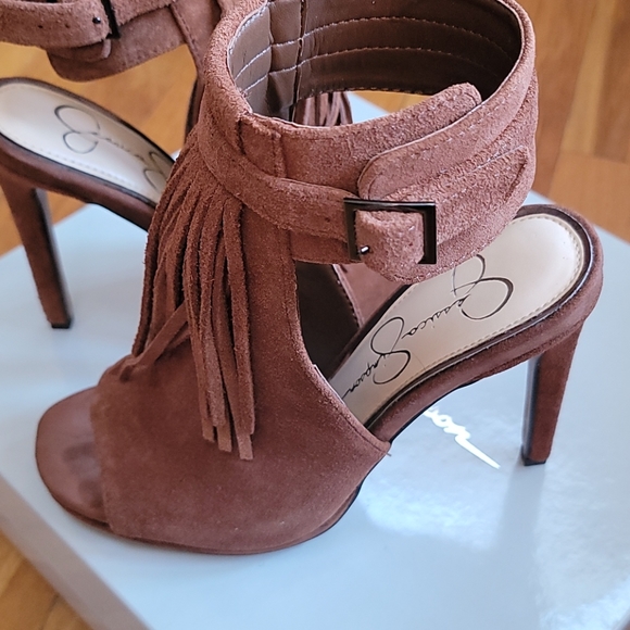 💋Jessica Simpson Marienna Fringe Suede Heels - Picture 4 of 7